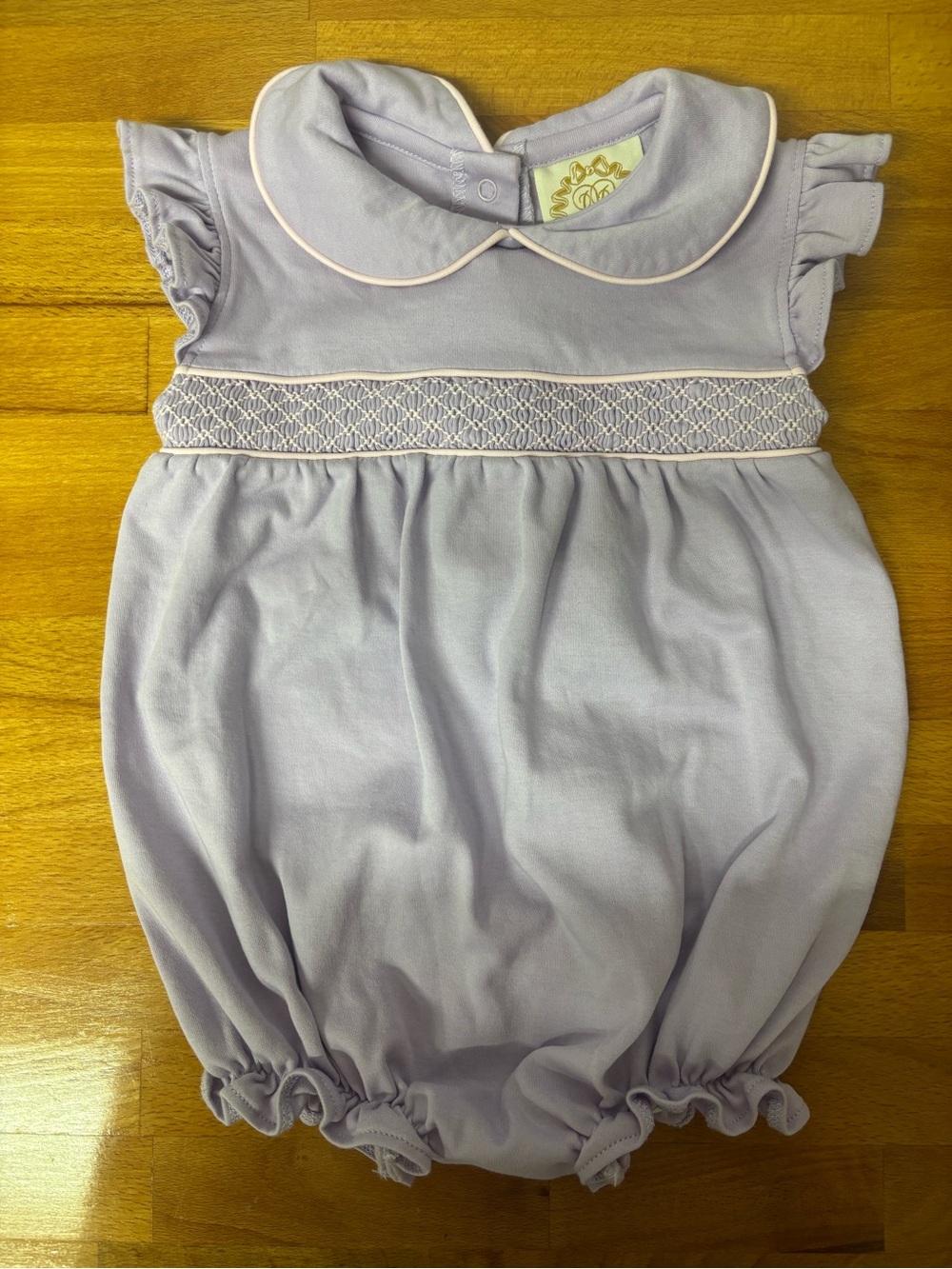 The Beaufort Bonnet Company Lavender Smocked Bubble - Size 18-24m